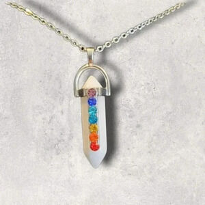 White Marble Chakra Necklace